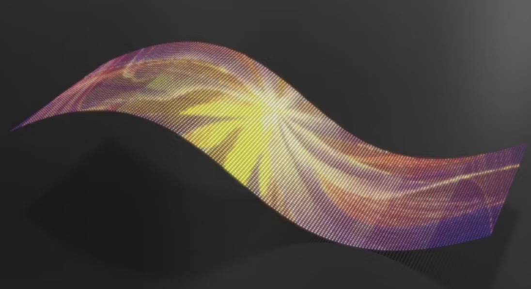 Flexible, gewellte transparente LED-Fläche